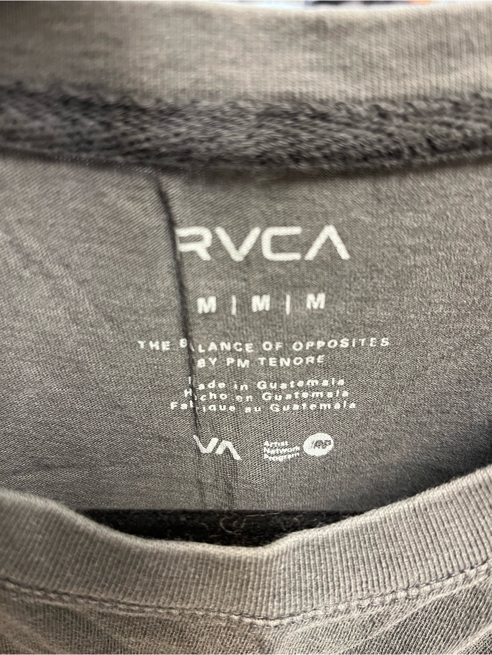 RVCA Men's Charcoal Gray Crewneck Sweatshirt